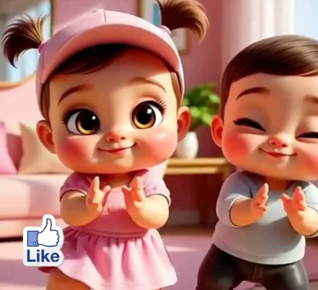 Adorable Baby Dancing in Pink Dress